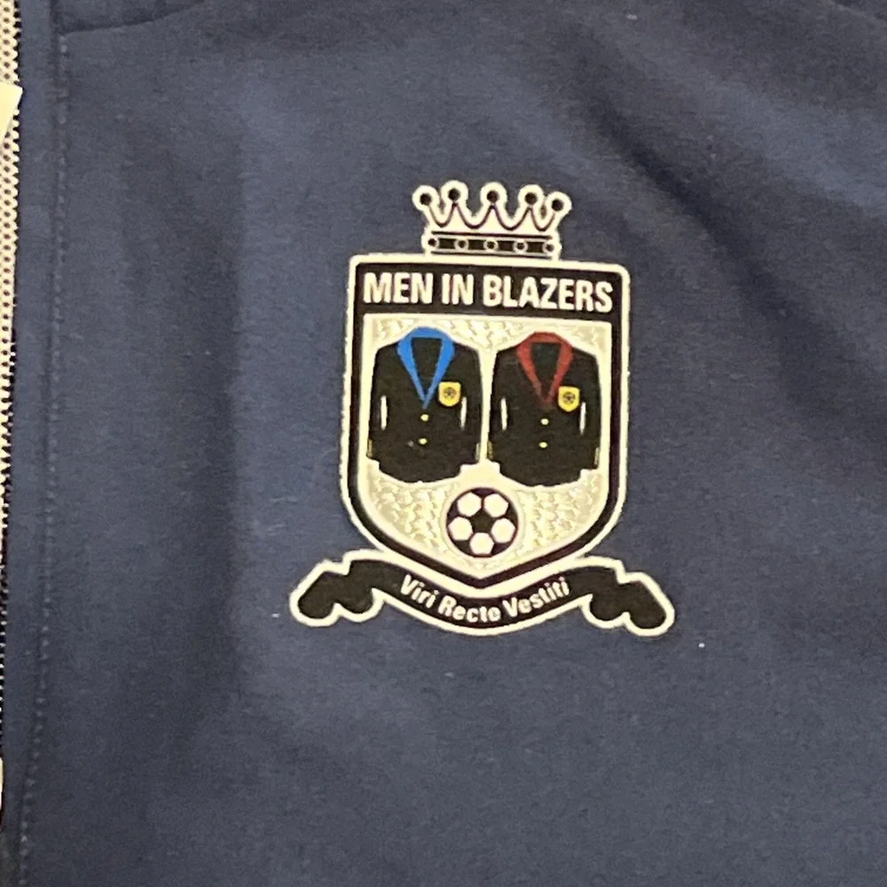 Adidas Men In Blazers Training Press Jacket Size‎ M Blue Red Stripes NWT
